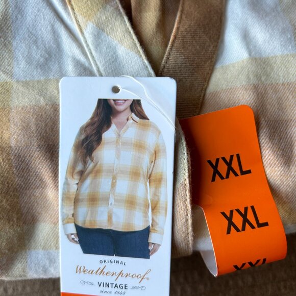 Weatherproof Vintage Women's Flannel Shirt Yellow size XXL - Picture 8 of 9